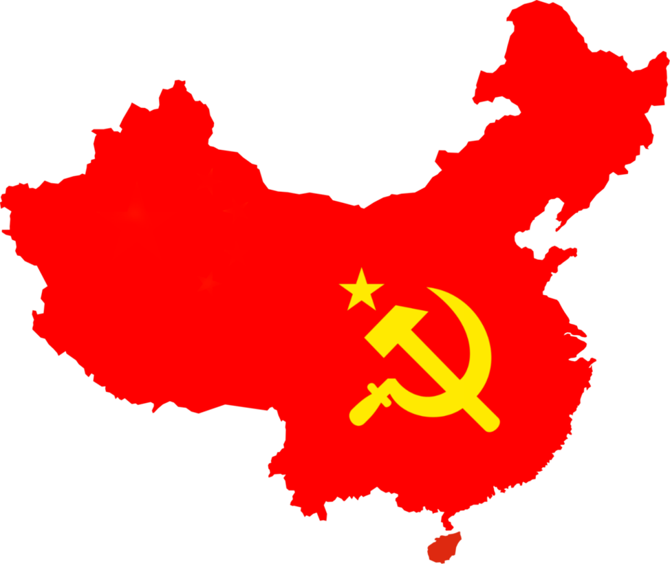 People S Republic Of China Soviet Flag Map By