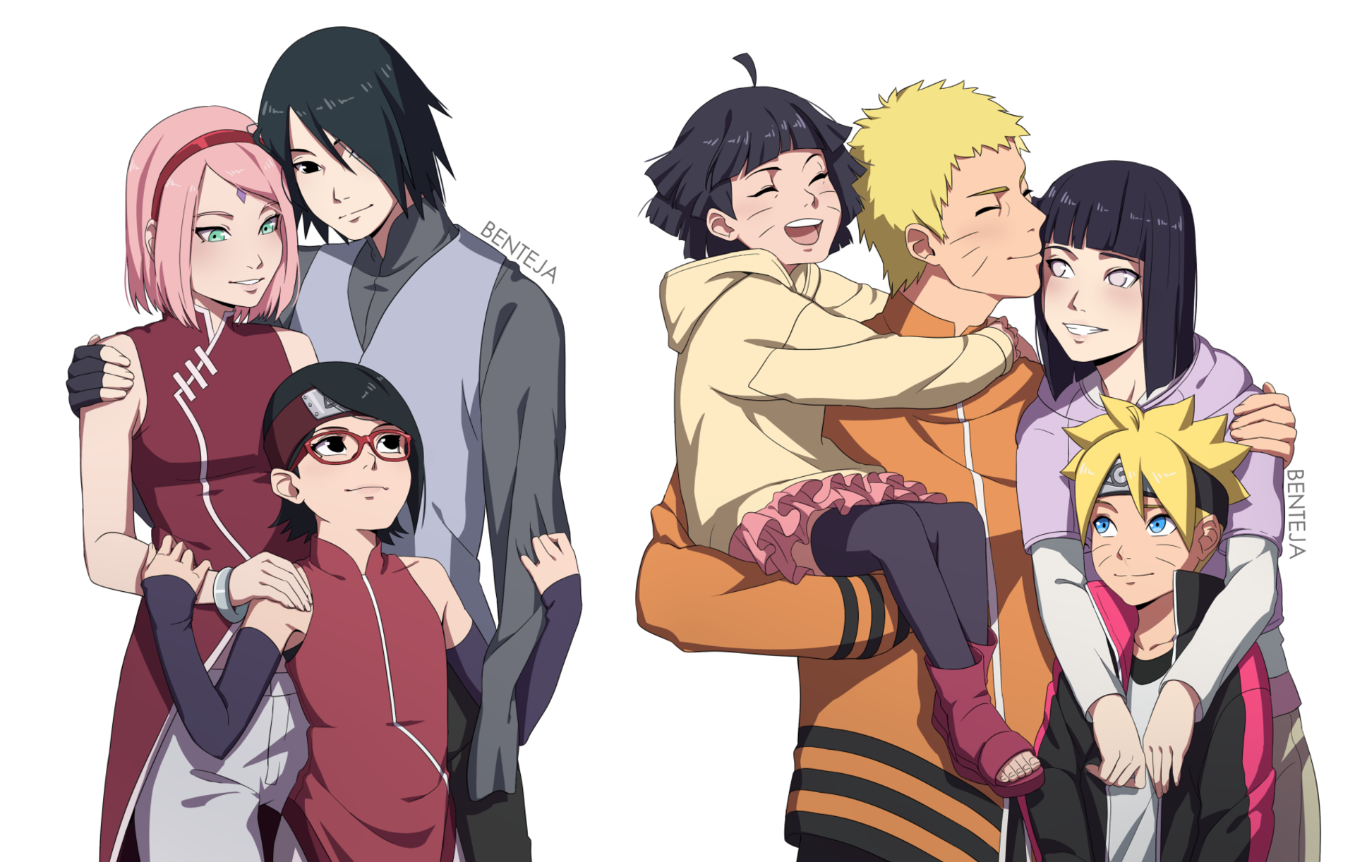 Naruto And Sasuke Family By Benteja