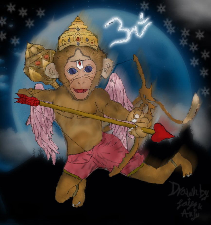 Baby Hanuman Wallpaper Baby Hanuman as Cupid by