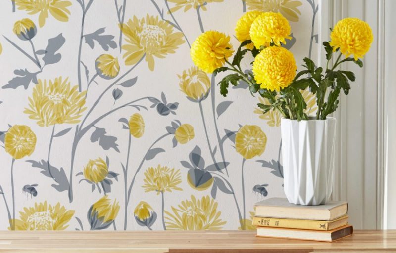 Fabulous Grey And Yellow Wallpaper Ideas