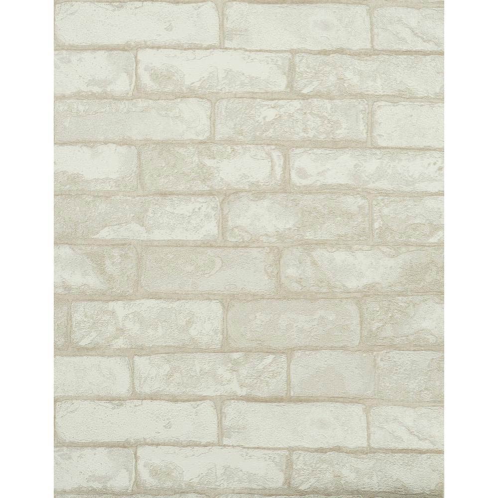 Modern Rustic Weathered Brick Wallpaper Vanilla White