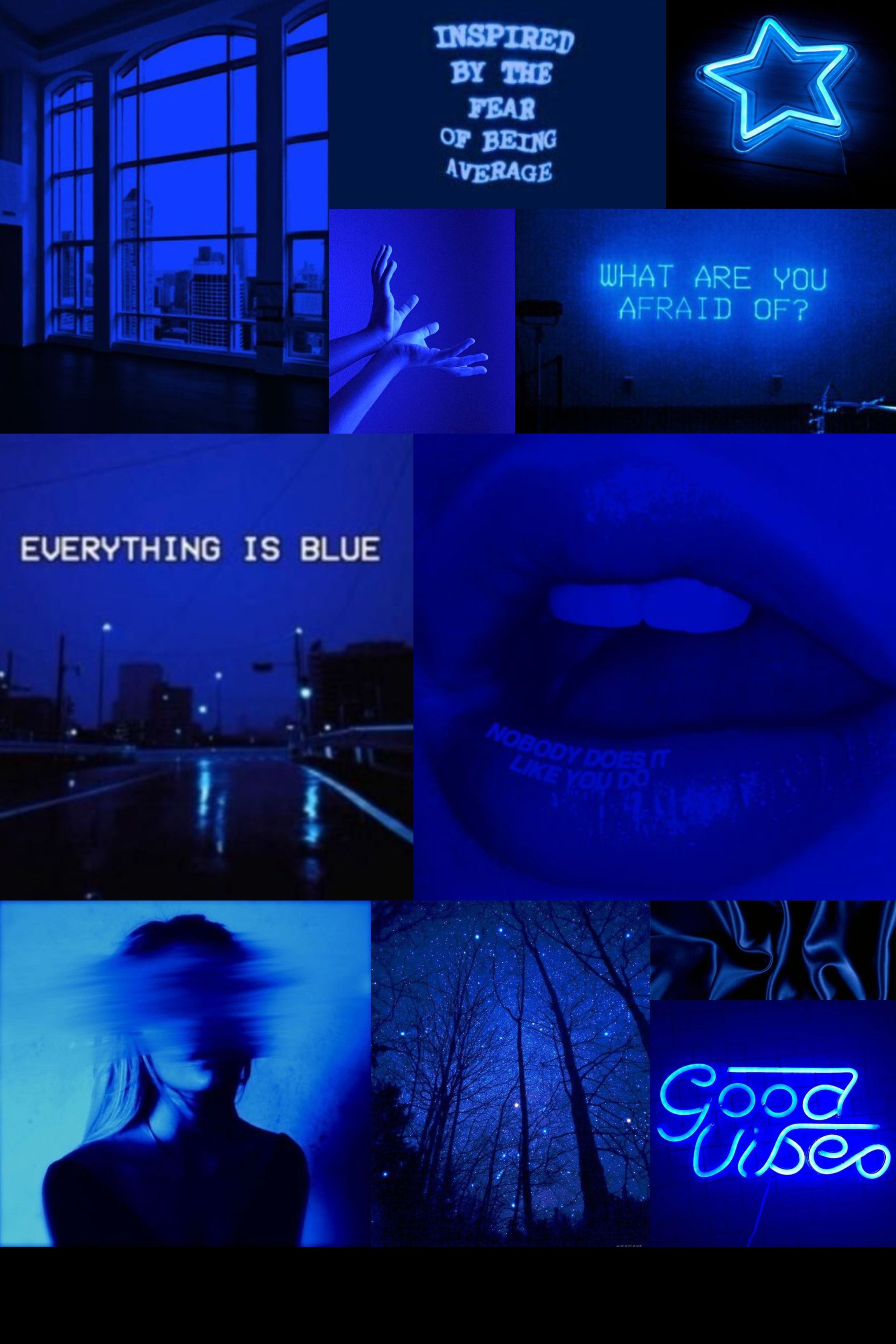Best Neon Blue Aesthetic Wallpaper Collage Picture