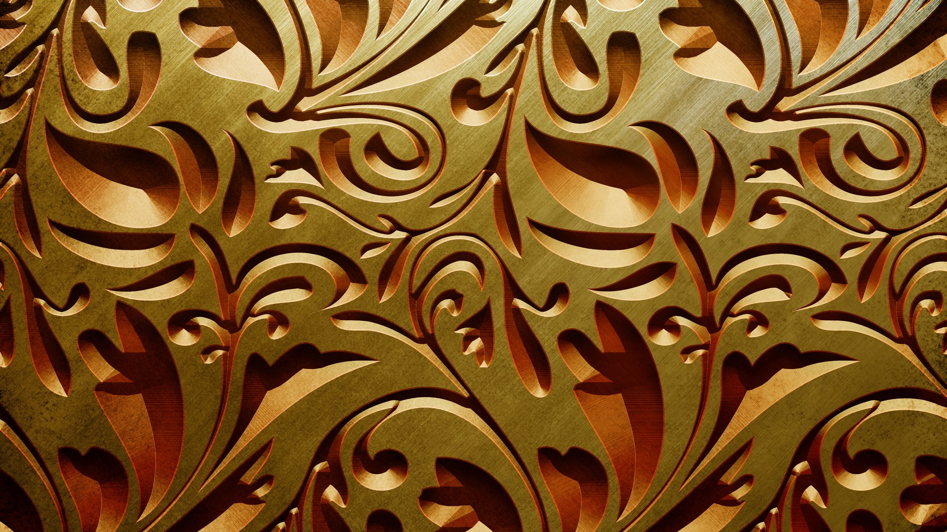 Textures Gold Floral Wallpaper Full HD