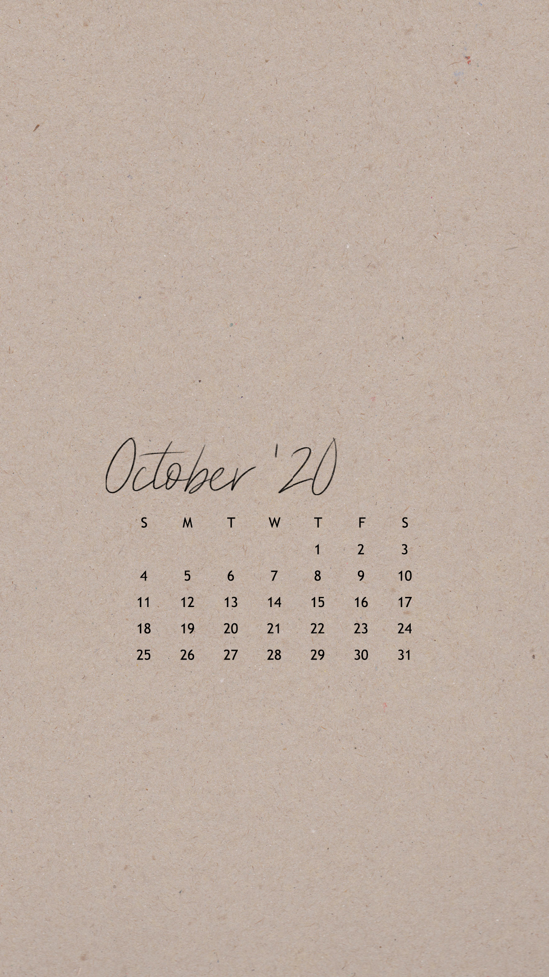 October Phone Calendar Wallpaper Thyme Is Honey