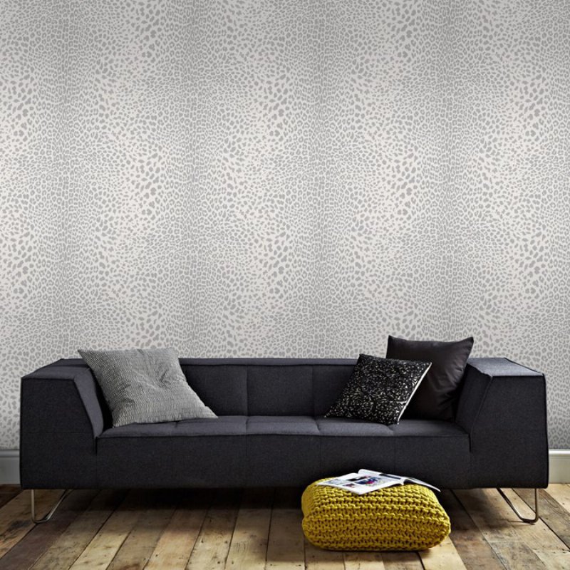 Graham Brown Leopard Wallpaper Gray