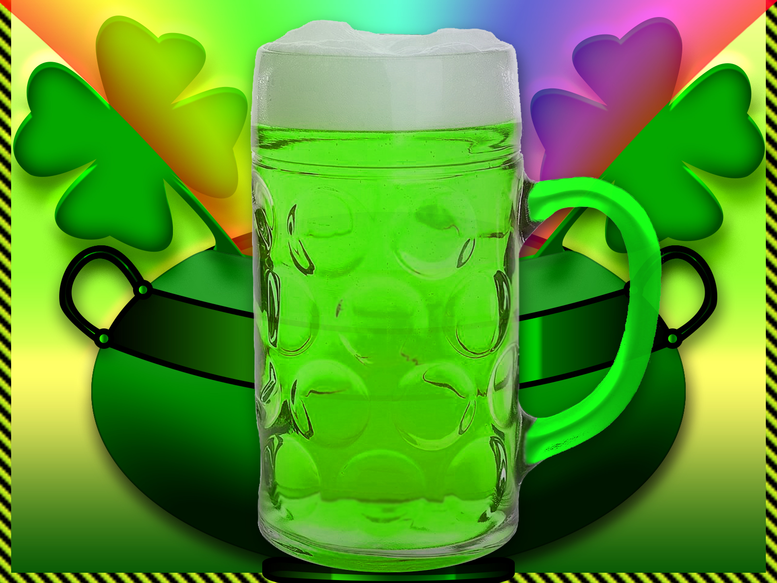 Green Beer Pot Of Gold St Patricks Day Wallpaper