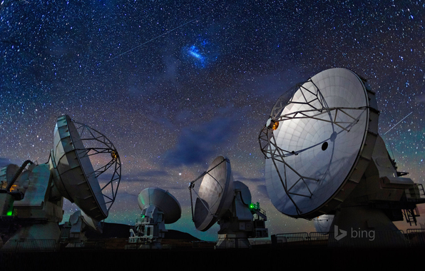 Desert The Radio Telescope Sky Stars Wallpaper Photos Pictures