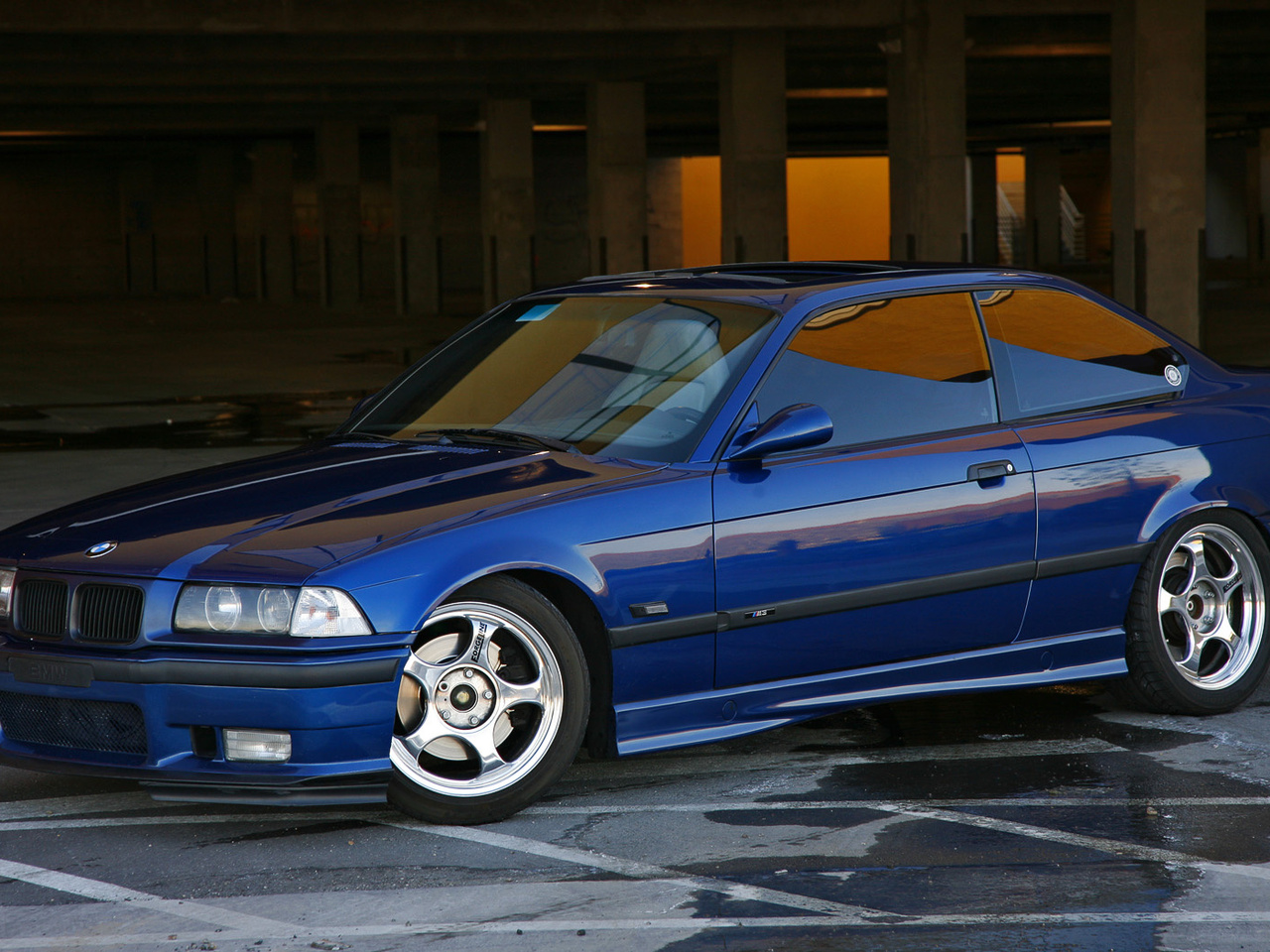 Wallpaper Bmw E36 M3 Series Three Blue Coupe Sports Car