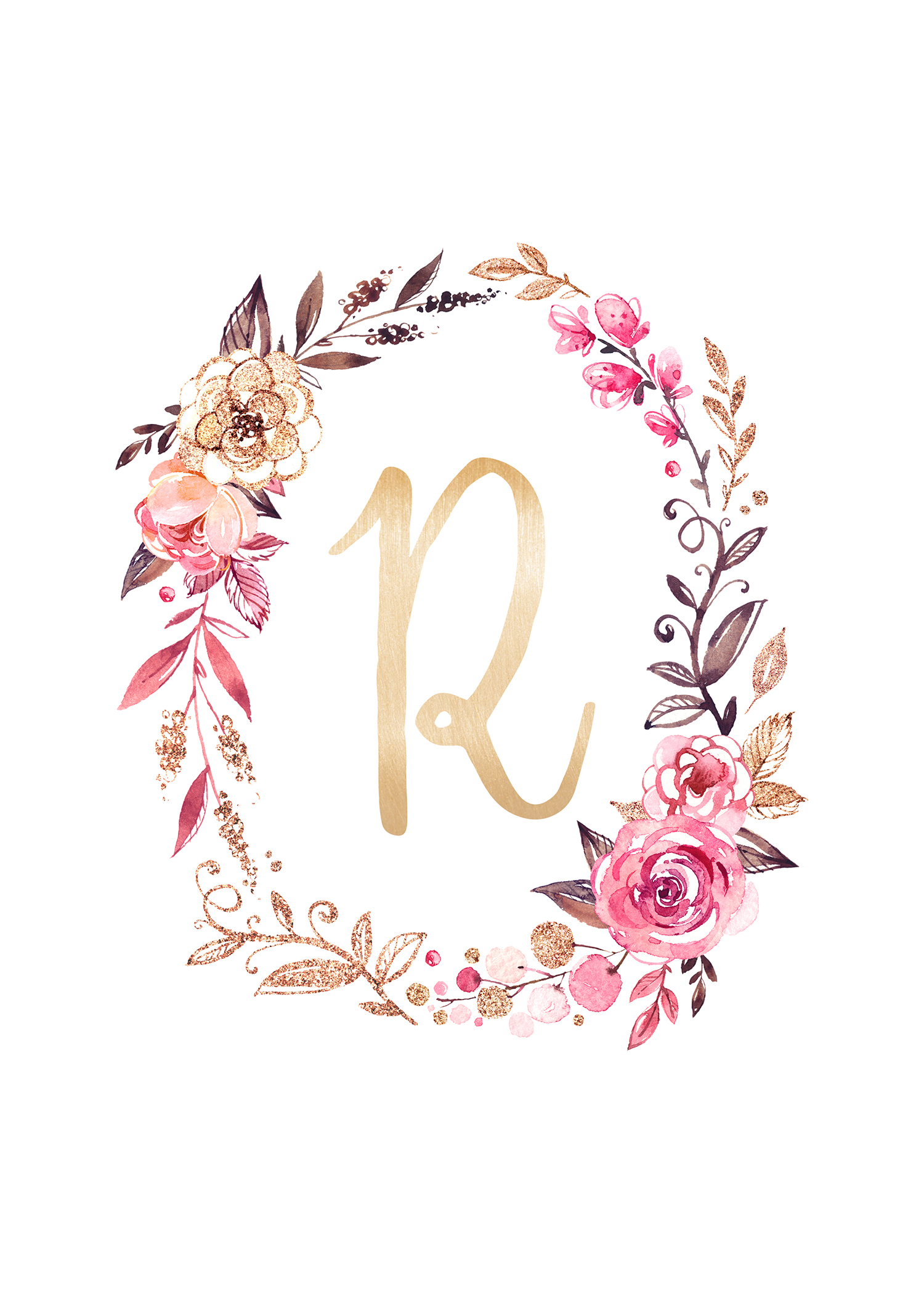 Free Glitter and Glam Monogram Printables The Cottage Market
