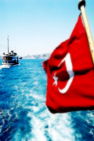 Turkish Flag Istanbul Bosphorus Landscape iPhone Wallpaper
