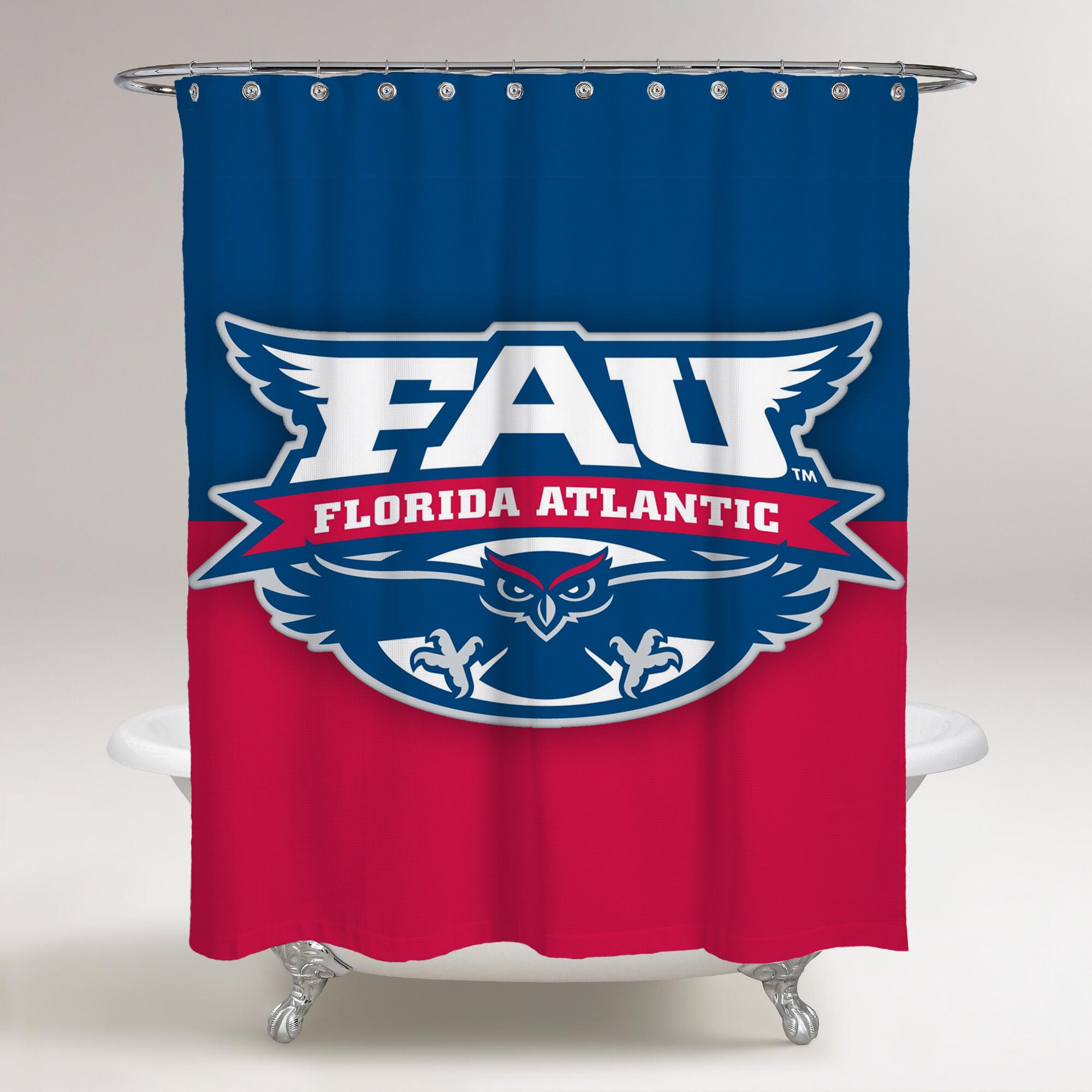 Florida Atlantic Owls Logo Wallpaper Printed Shower Curtain