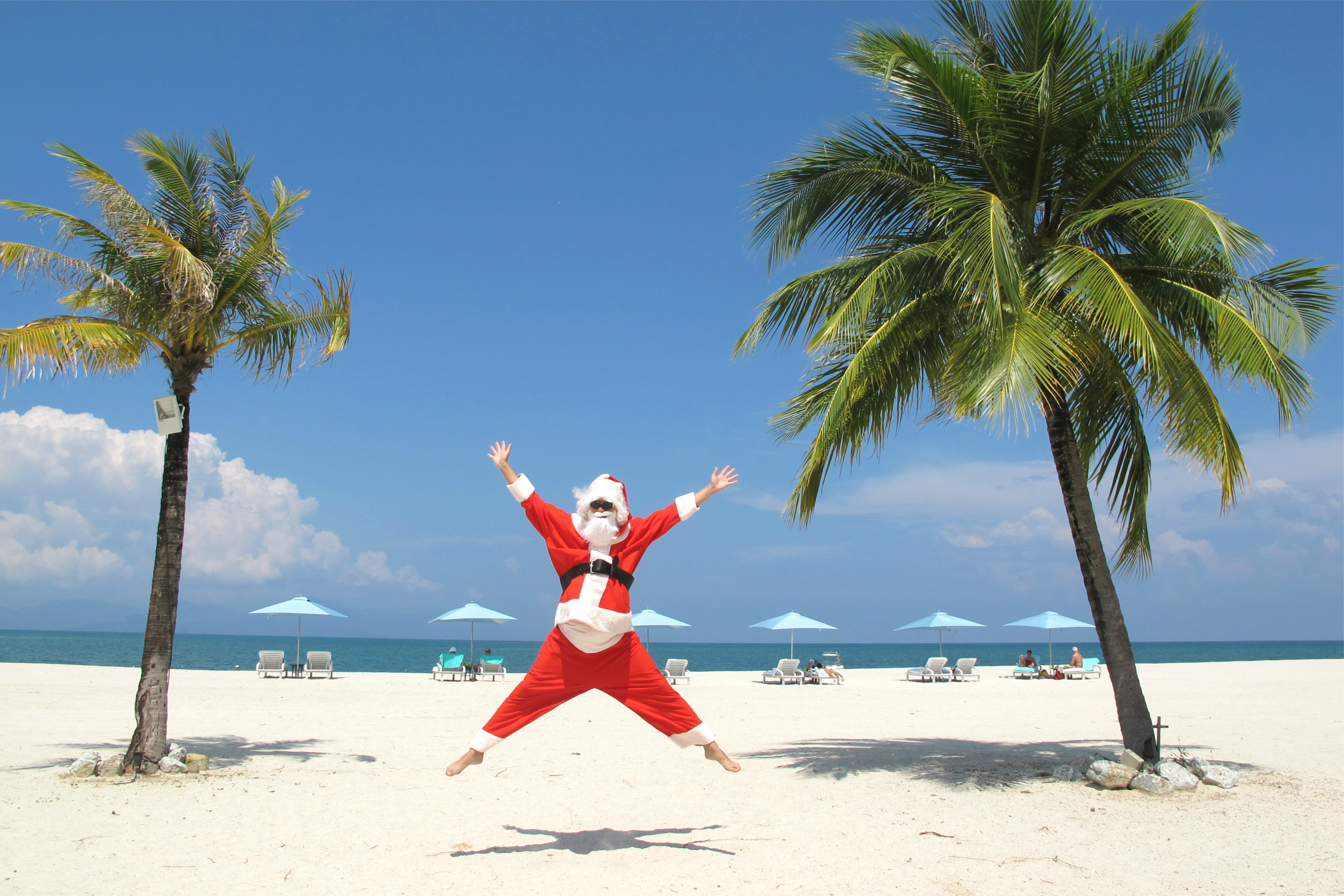 Christmas Beach Day Santa Claus Is