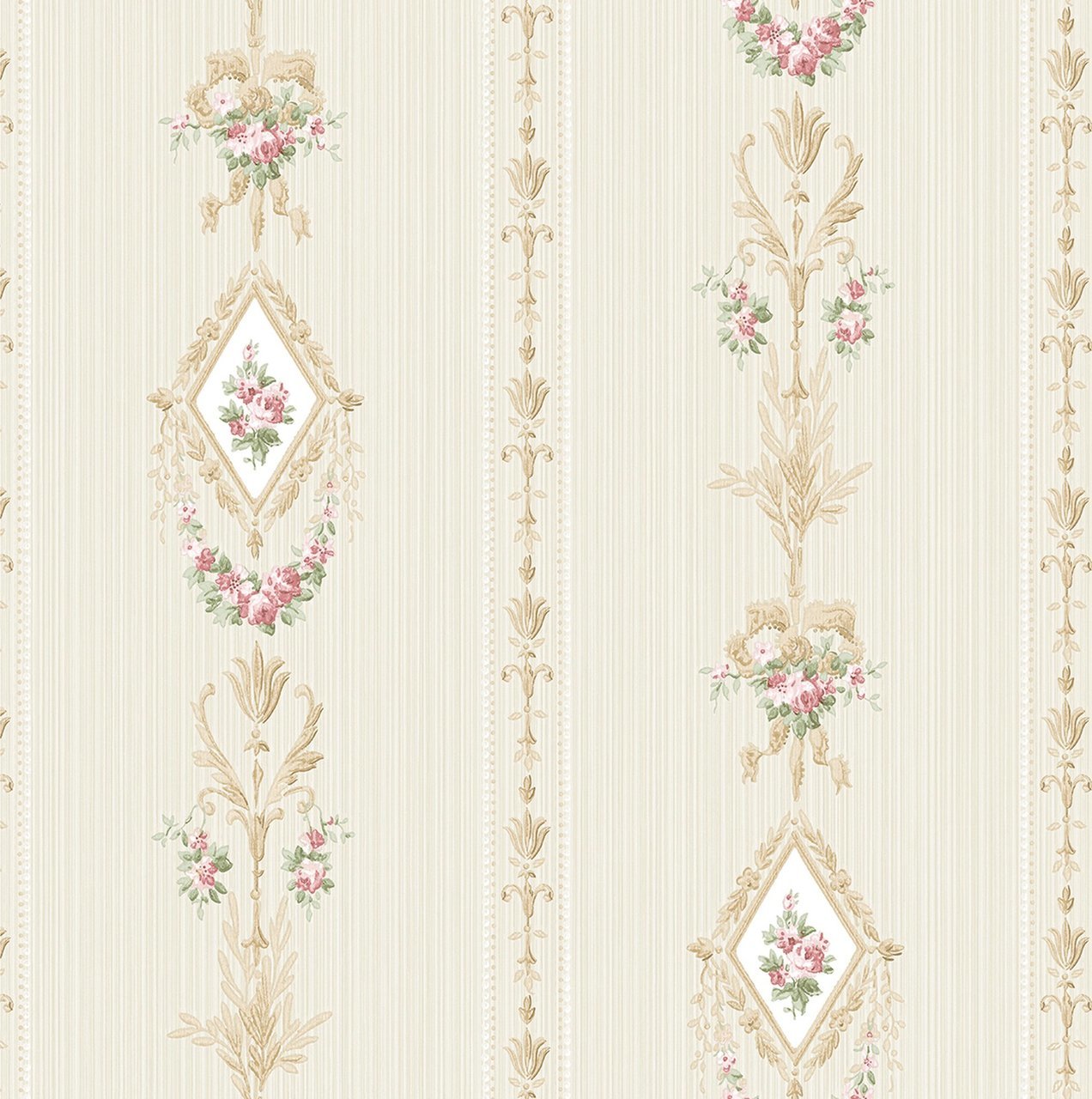 Diamond Cameo Stripe Wallpaper In Antique Rosy Vc91601 From