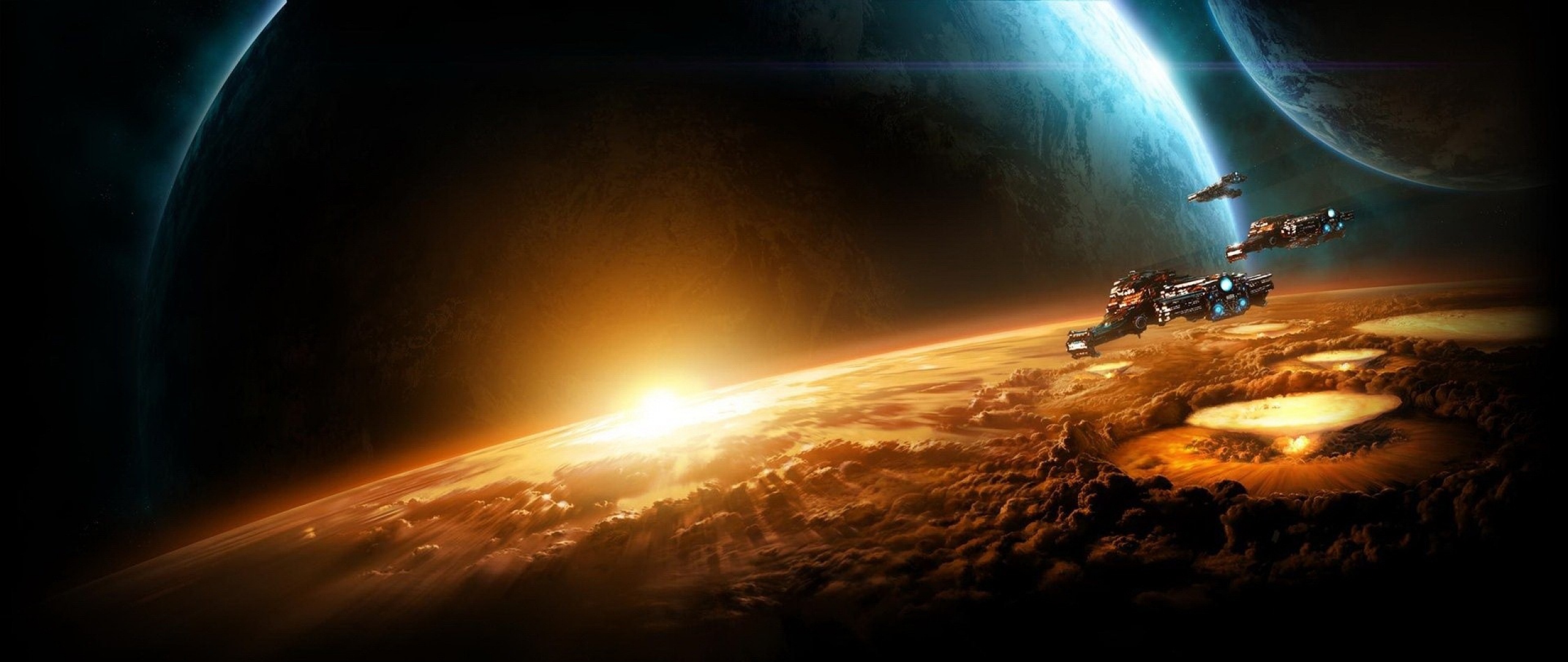 Wallpaper Starcraft Pla Sun Earth Space