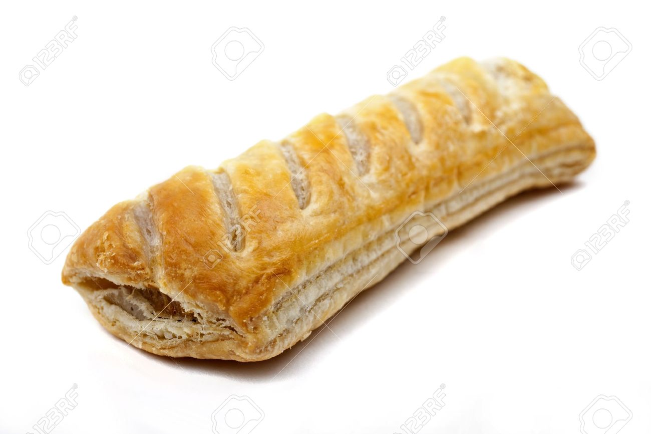 Sausage Roll On A White Background Stock Photo Picture And