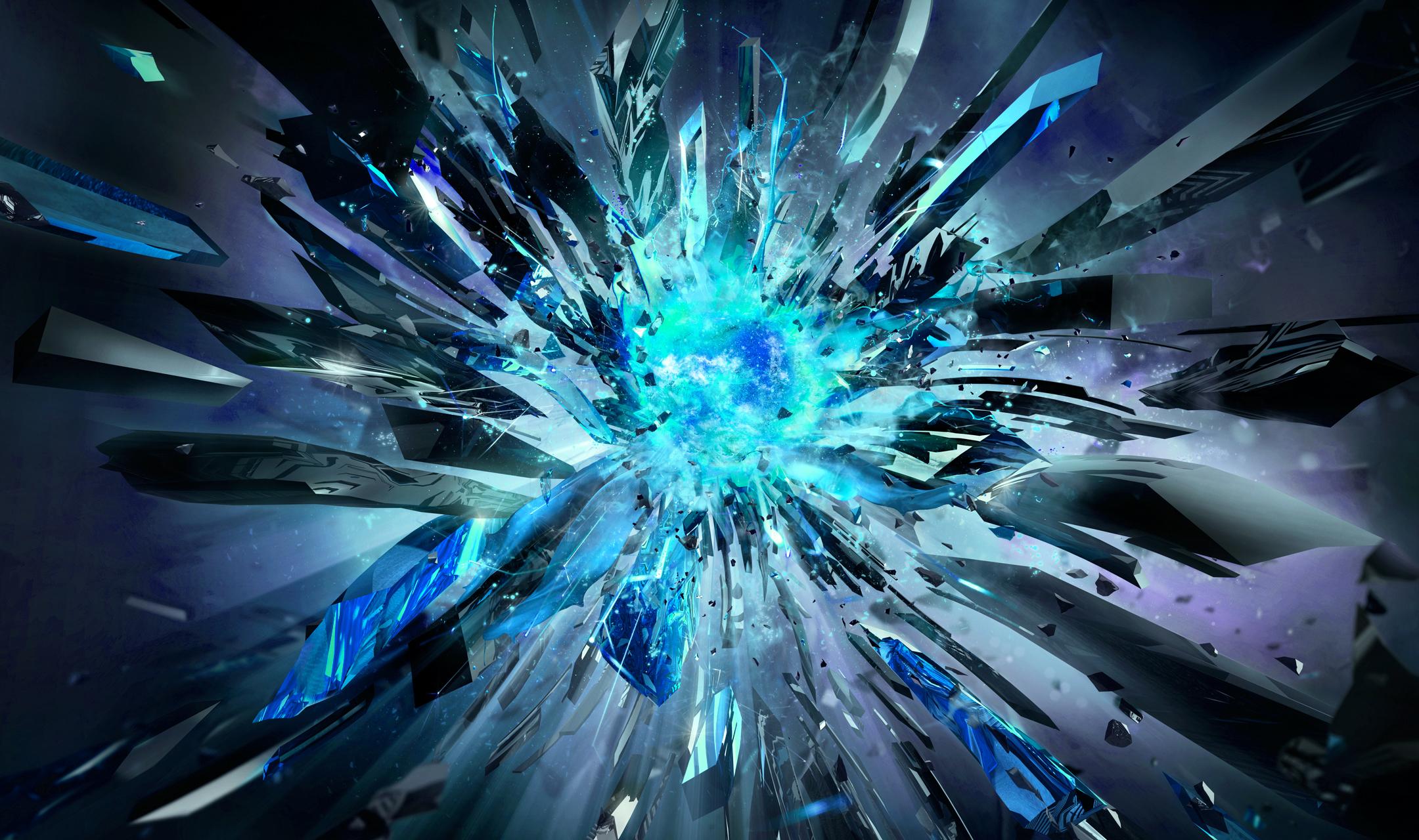 Blue Core Explosion HD Wallpaper