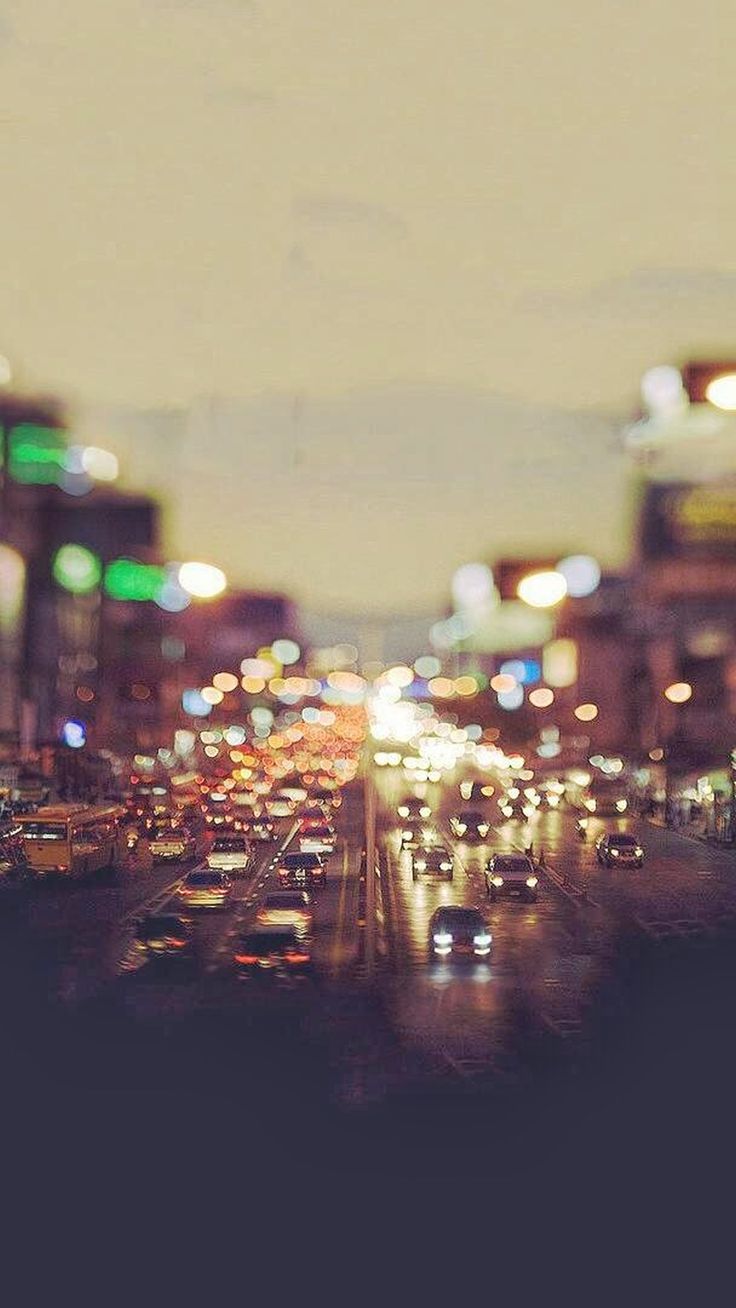 City Traffic Evening Tilt Shift iPhone 6 Wallpaper Download