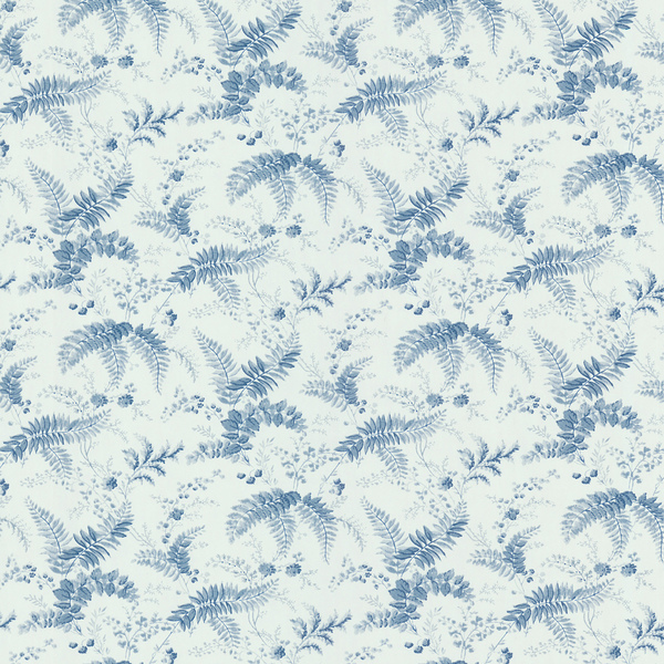 Brewster Blue Floral Toile Wallpaper
