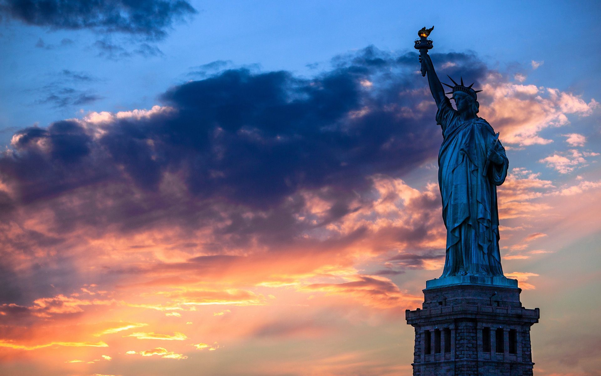 Statue Of Liberty Sunset Wallpaper Travel HD
