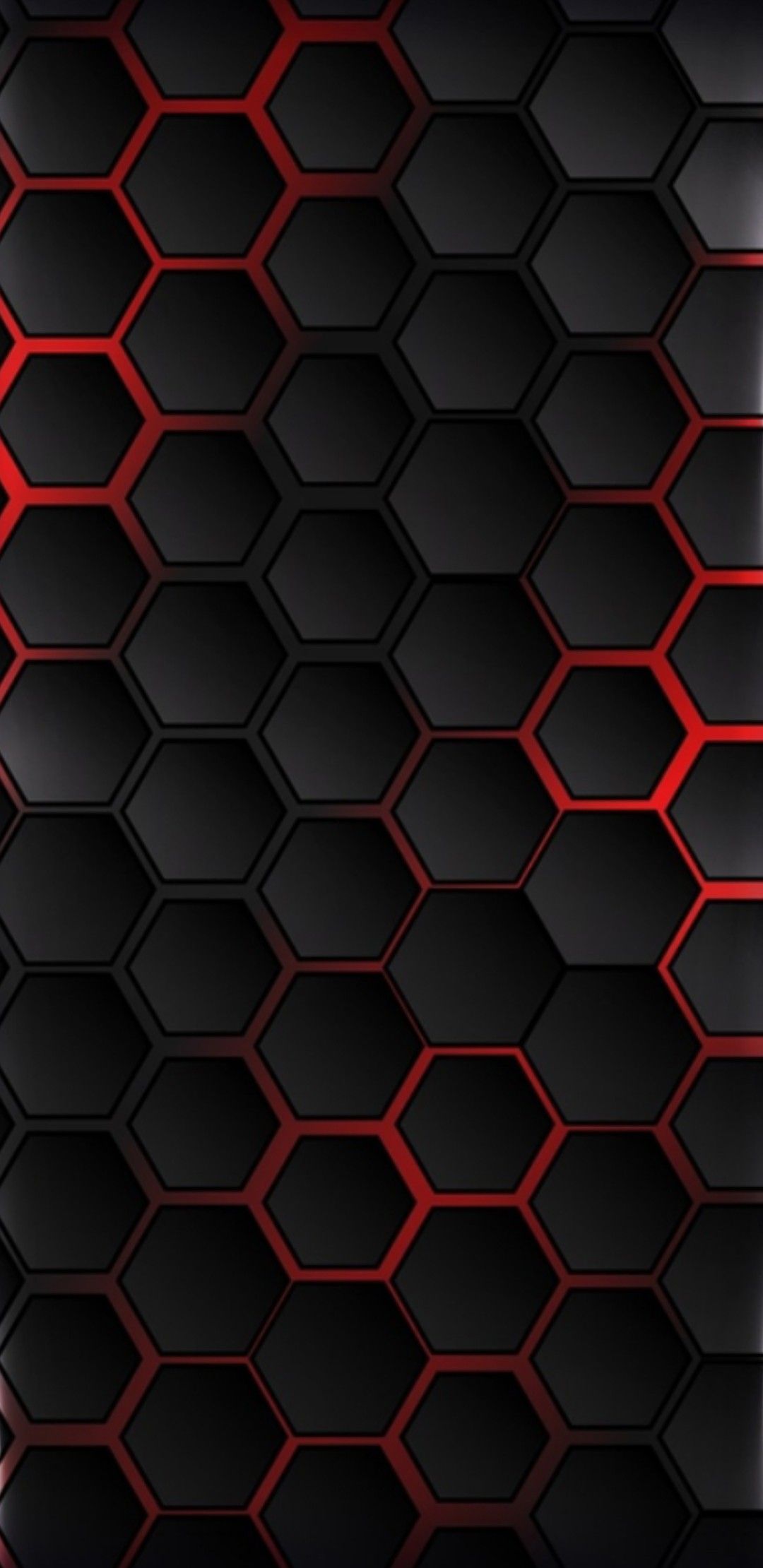 Abstract Black And Red Hexagonal Wallpaper