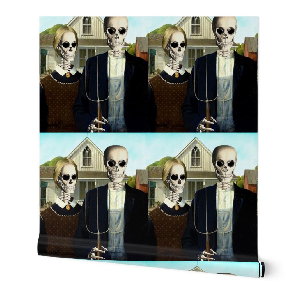 American Gothic Famous Portrait Painting Wallpaper Spoonflower