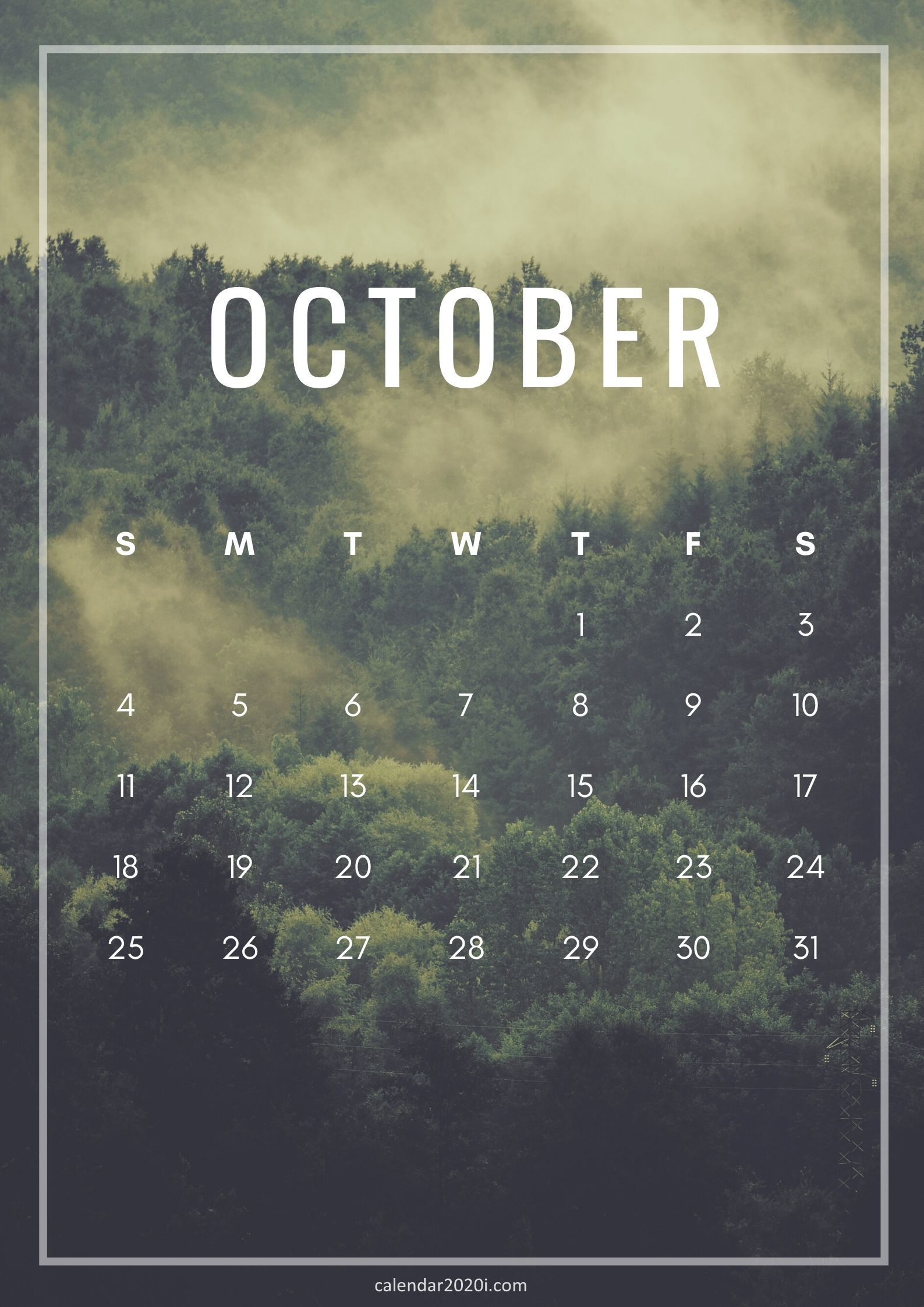 iPhone October Calendar HD Wallpaper