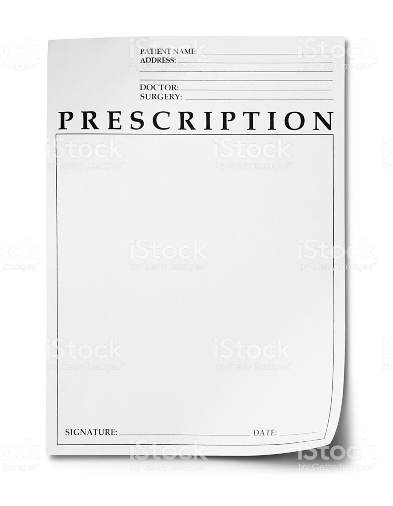 Doctors Prescription Pad Isolated On A White Background Stock