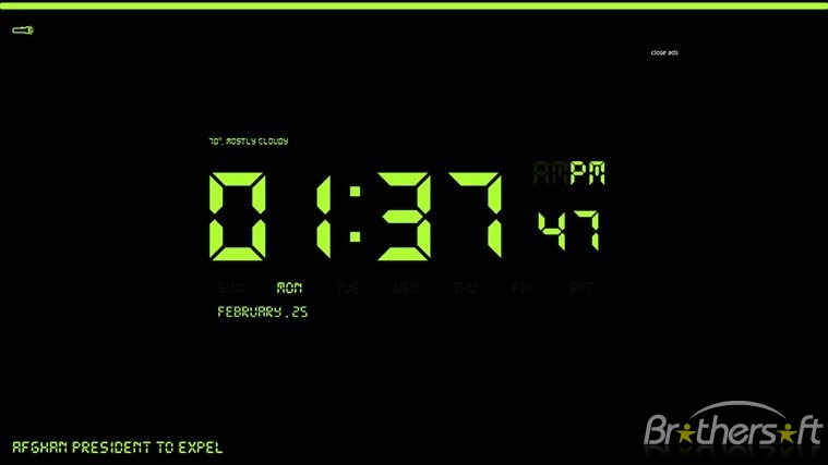 desktop clock full screen