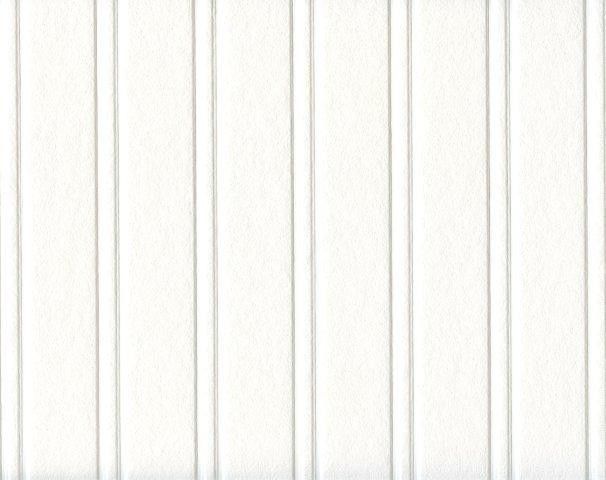 White Paintable Beadboard Textured Prepasted Wallpaper