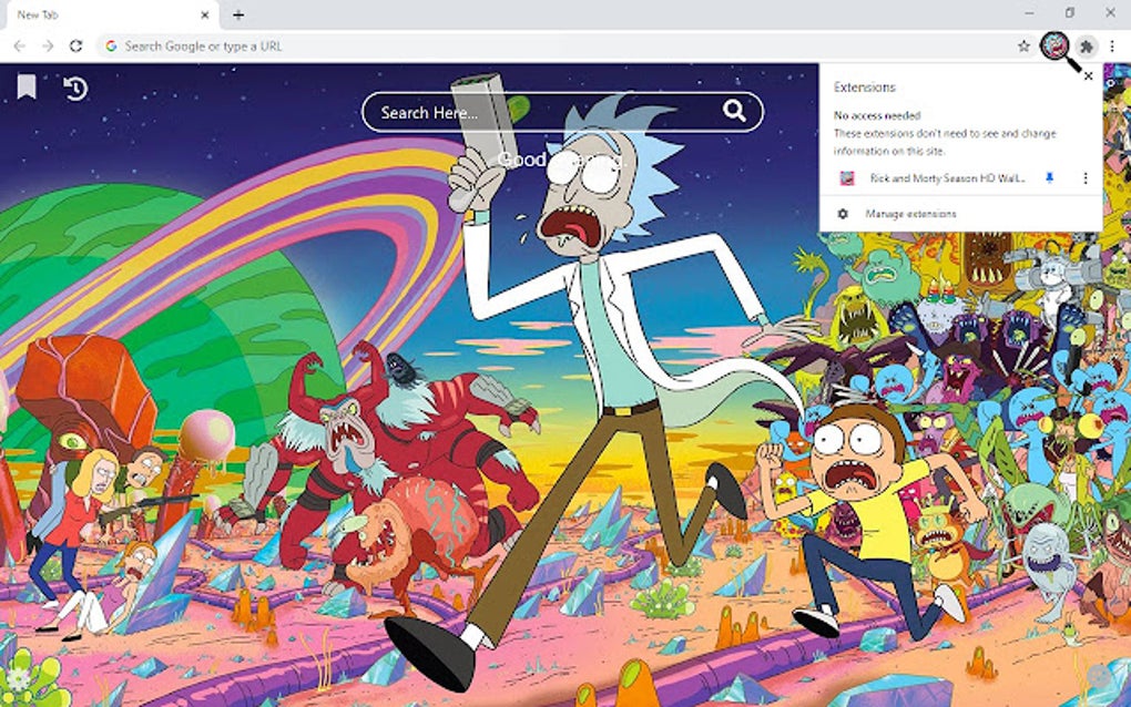 Rick And Morty Season HD Wallpaper New Tab Google Chrome