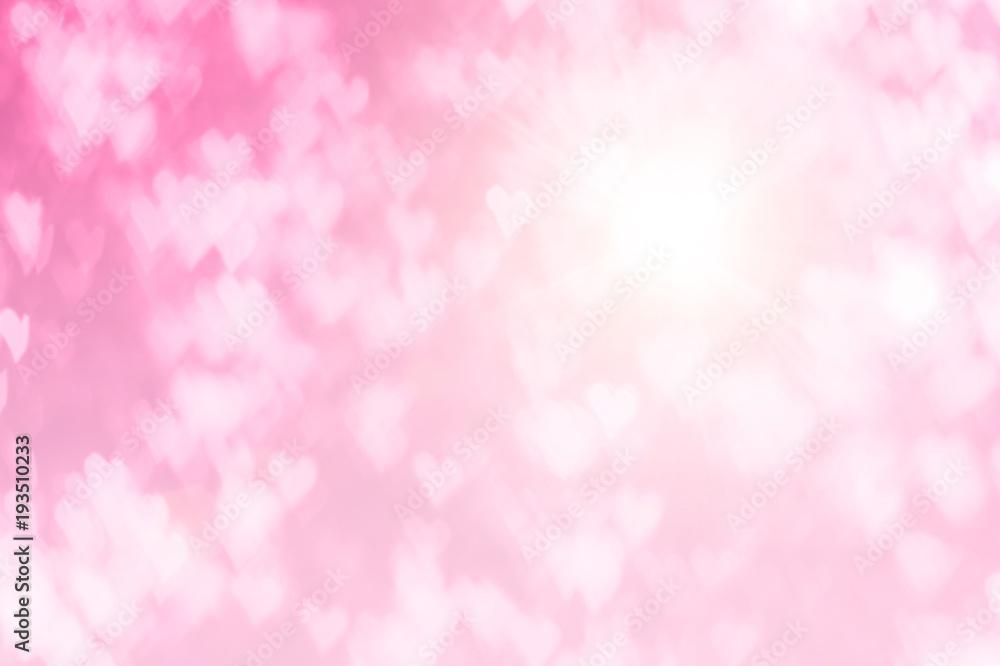 Pink Blurred Background Of Love And Heart Valentine S Day Concept