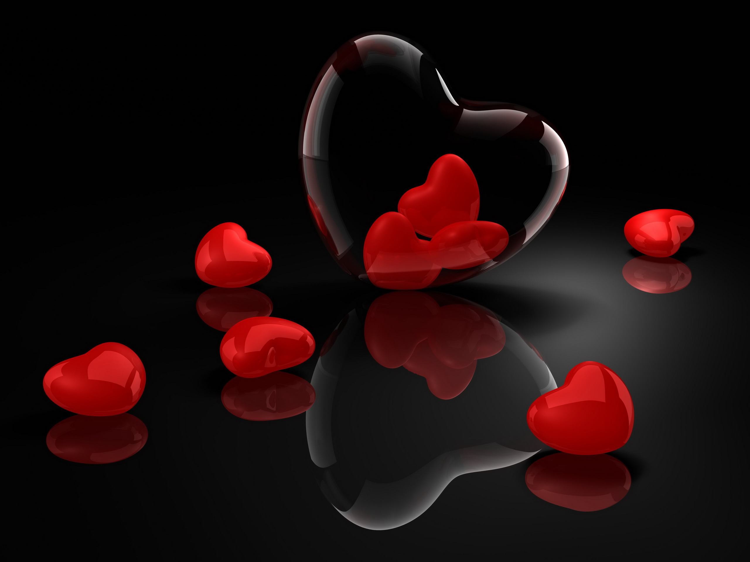 Red Heart Black Background Image Outstanding Wallpaper HD