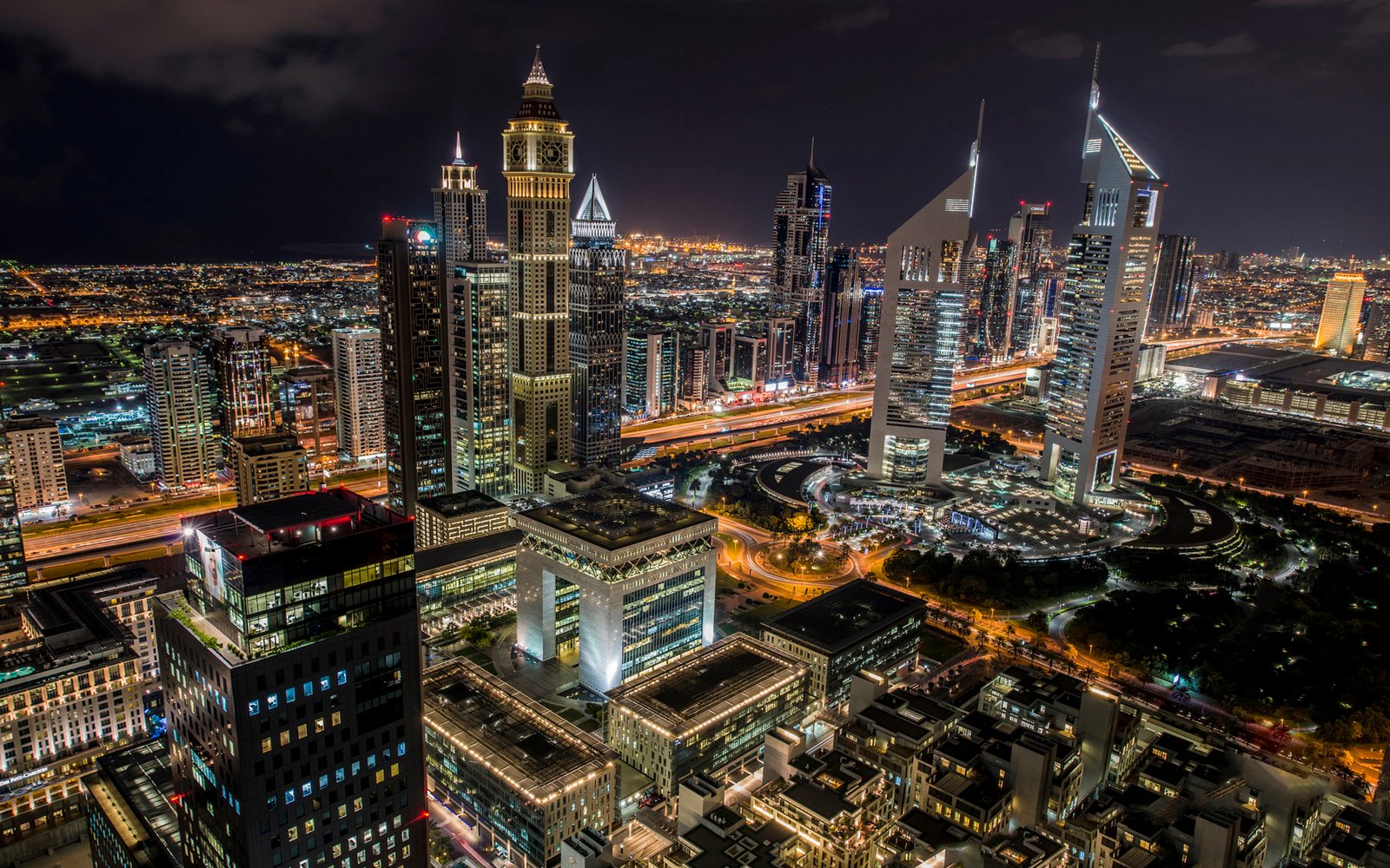 Dubai Urban Architecture United Arab Emirates Cityscapes Night Photography 4k Ultra HD Desktop Wallpaper