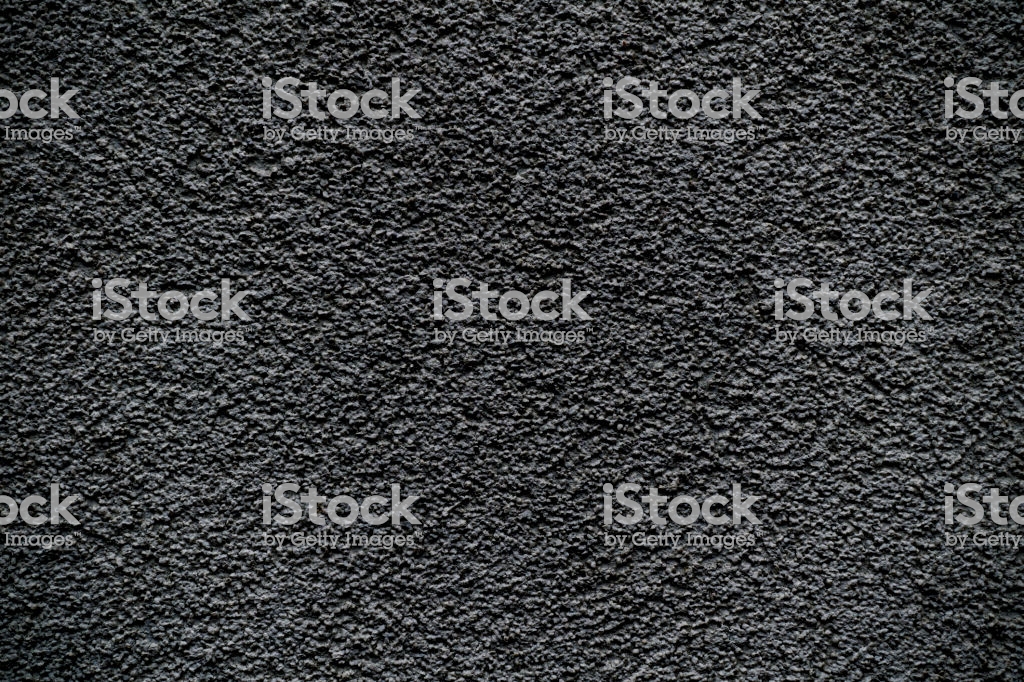 Black Revetment Wall Putty Macro Texture Background Stock Photo