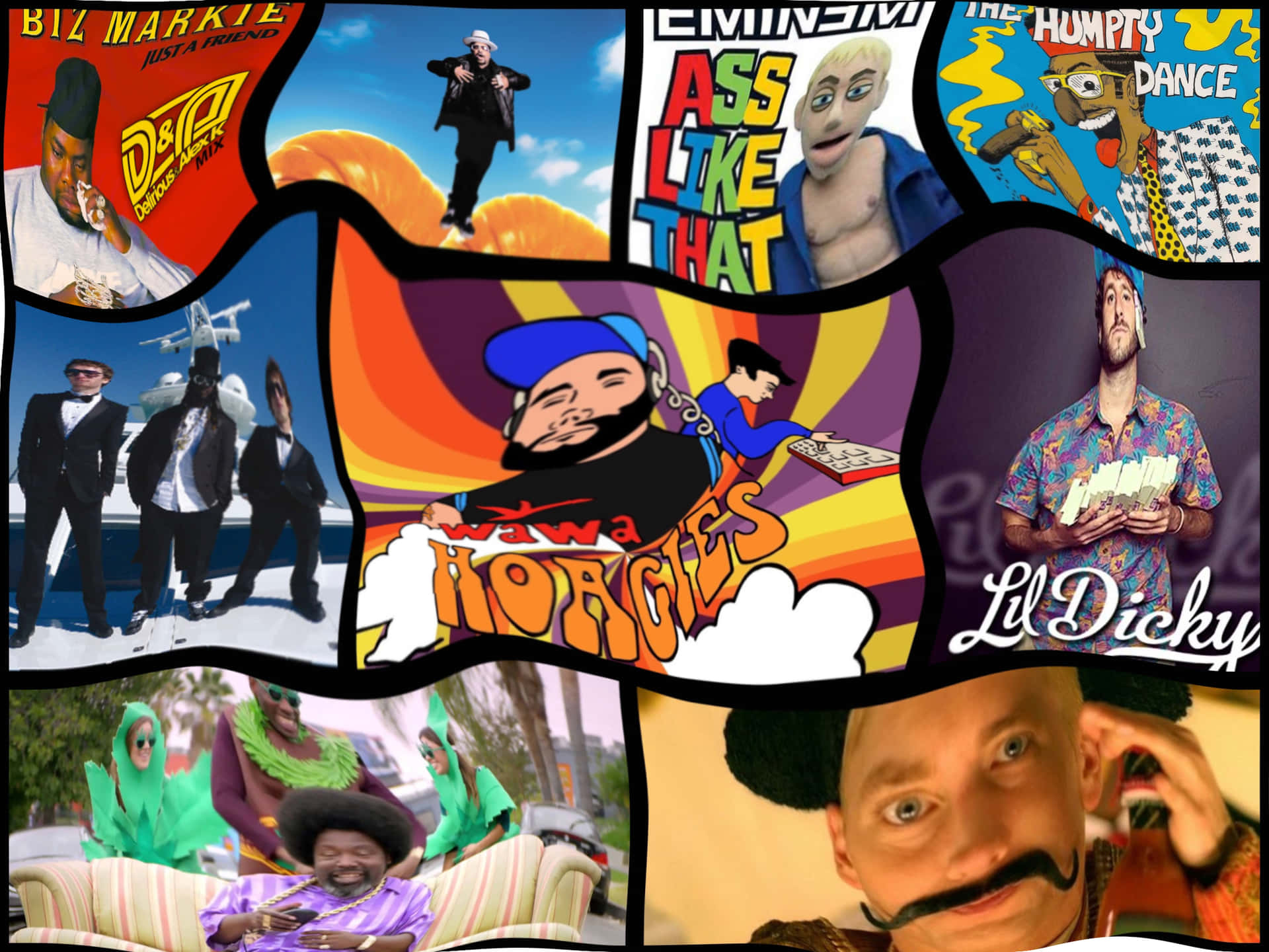Funny Rapper Collage Picture Wallpaper