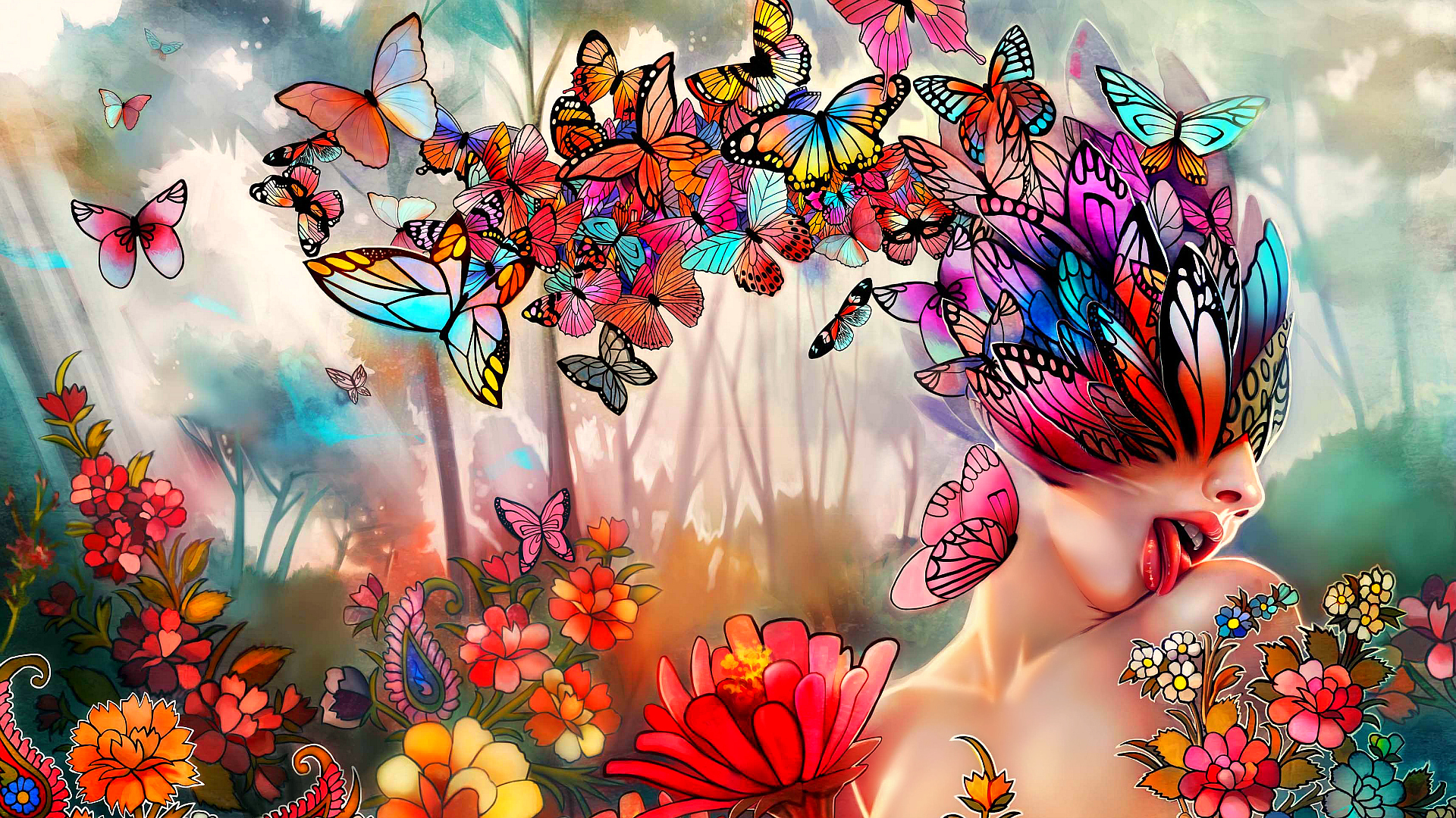 Fantasy Butterfly Girl Wallpaper HD High Quality