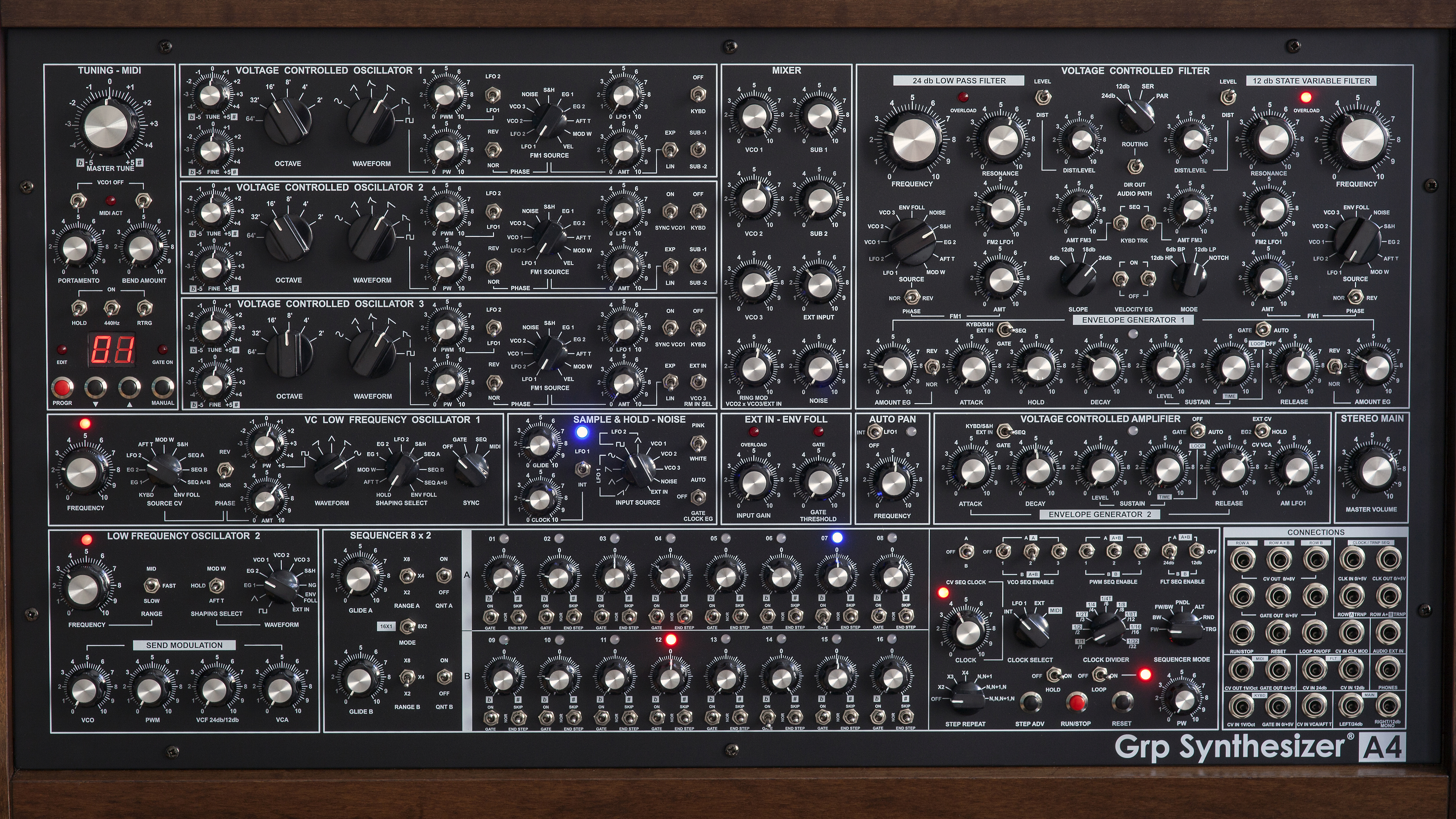 Analog Synthesizer - Modular Design - on black background