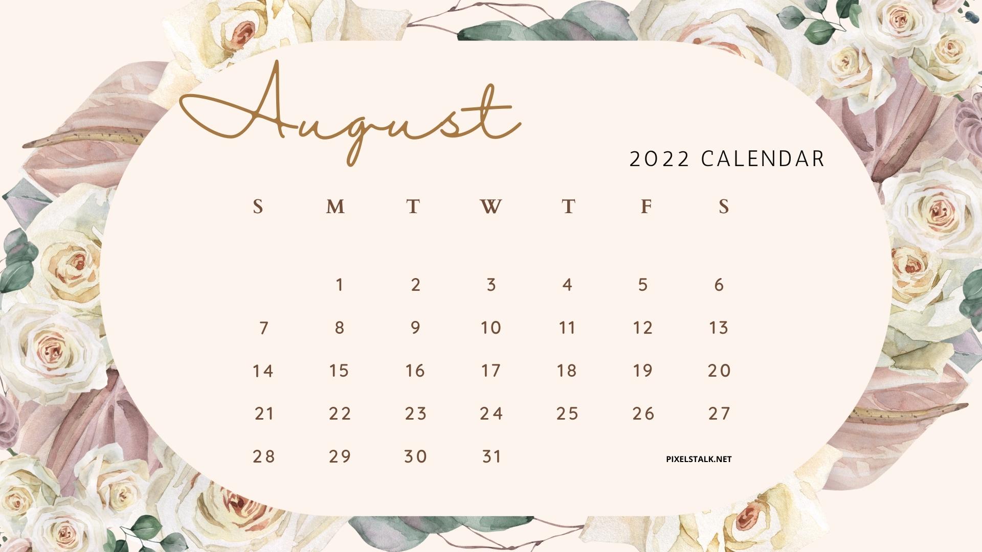 August Calendar Background HD