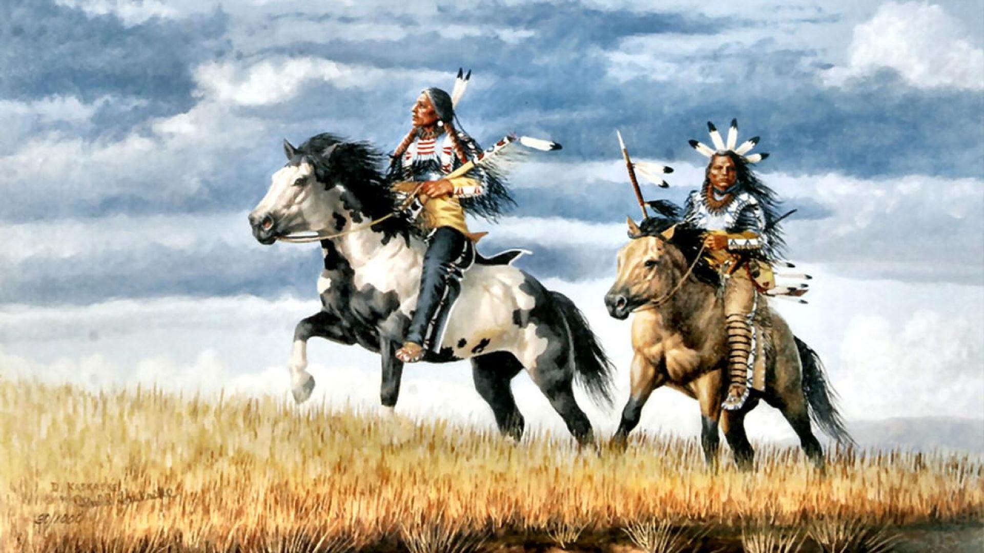 Native American Riders F Wallpaper HD