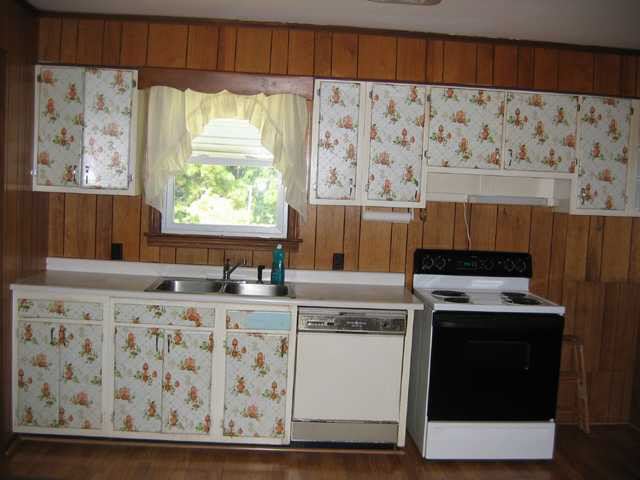 Diy Kitchen Cabinet Makeover With Peel Stick Wallpaper Under