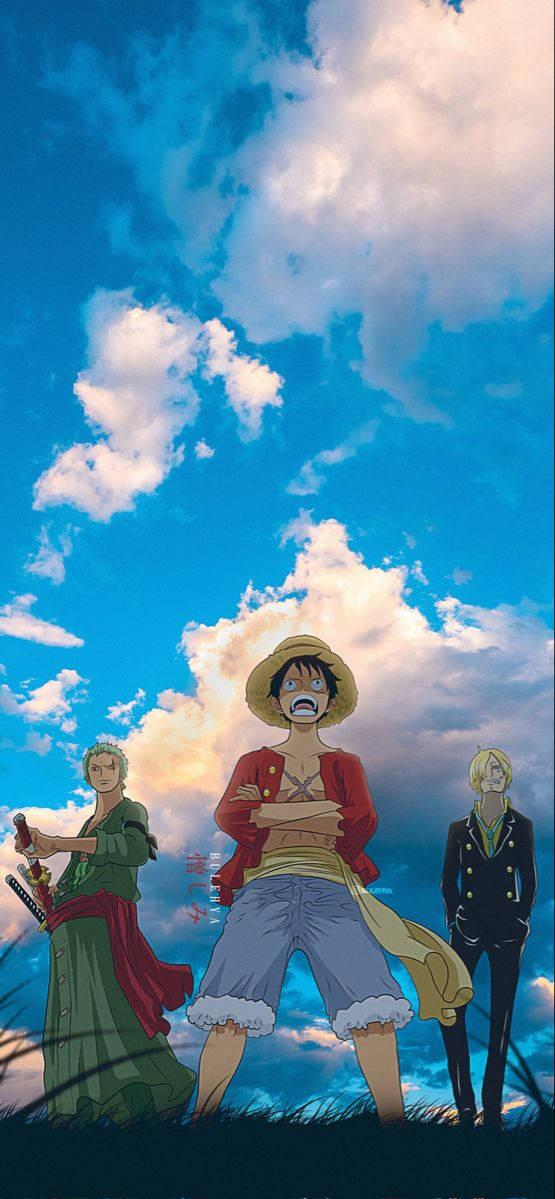 Luffy Zoro Sanji Blue Sky Mobile Wallpaper