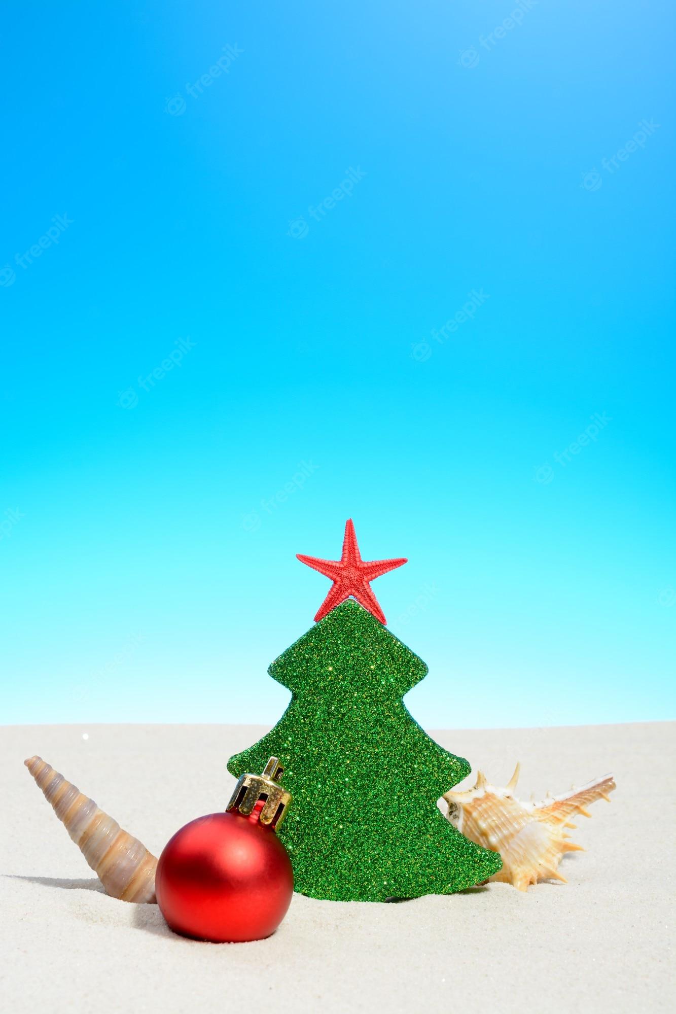 Premium Photo Tropical Summer Beach Christmas With A Xmas Tree
