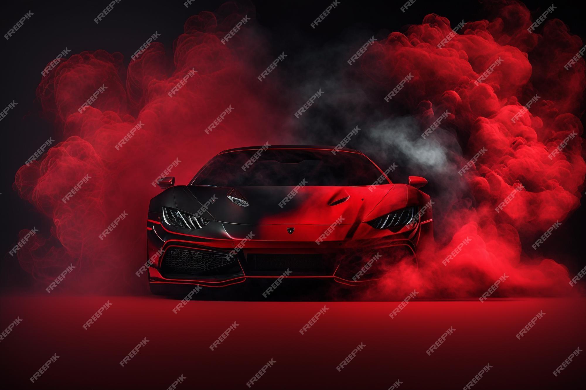 Premium Photo Red And Black Lamborghini Huracan Gtb With Smoke