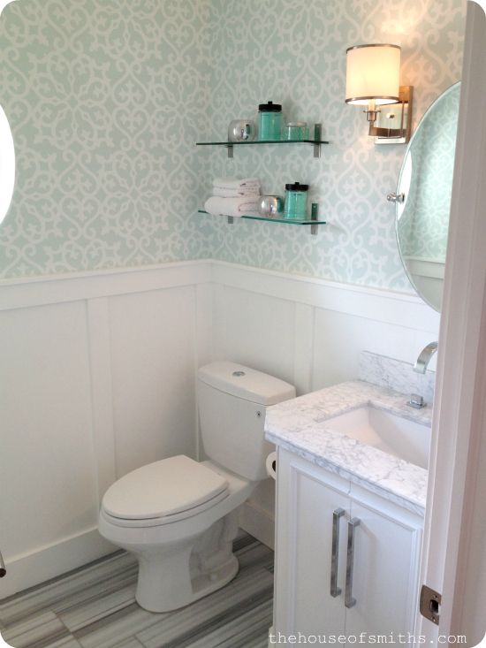 π₯ Free download Powder room with allover trellis wall stencil [736x1104 ...