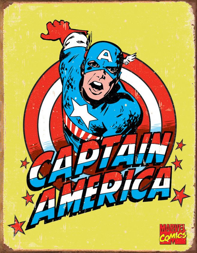 Tin Sign Captain America Retro Tsn1440 Dis Blades