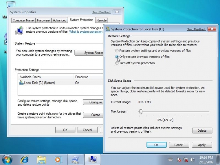 System Restore in Windows 7 can prevent hours of troubleshooting