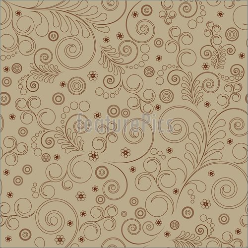 Seamless Vector Background Wallpaper Floral Ornament With Leaves And