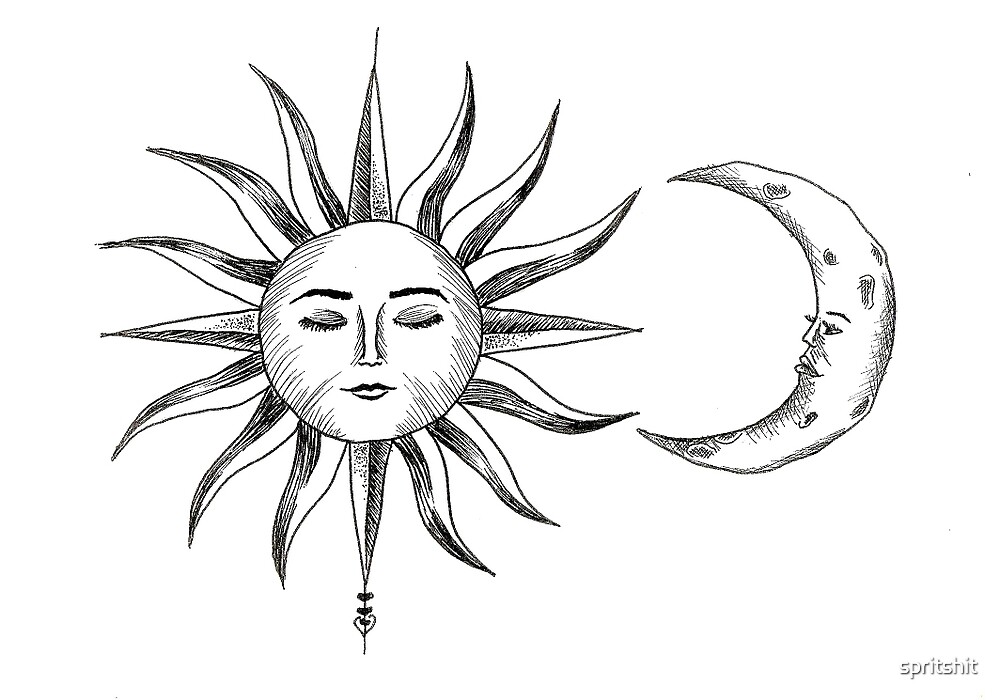 Bohemian Sun Moon by spritshit Redbubble