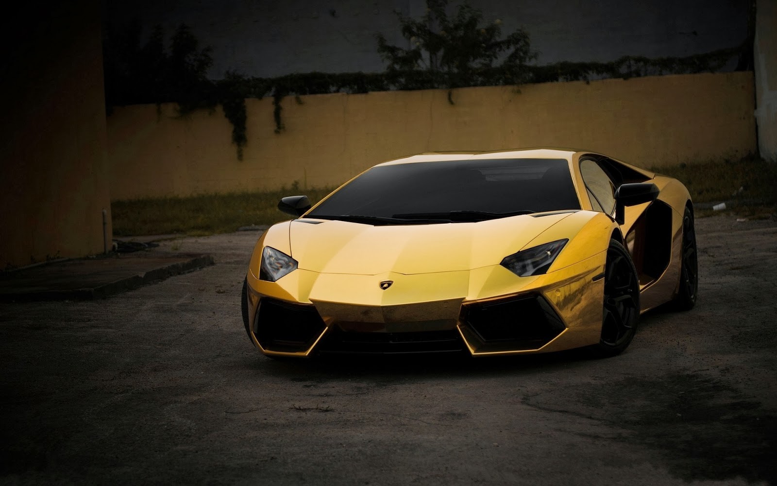 Gold Lamborghini Aventador Exterior Image