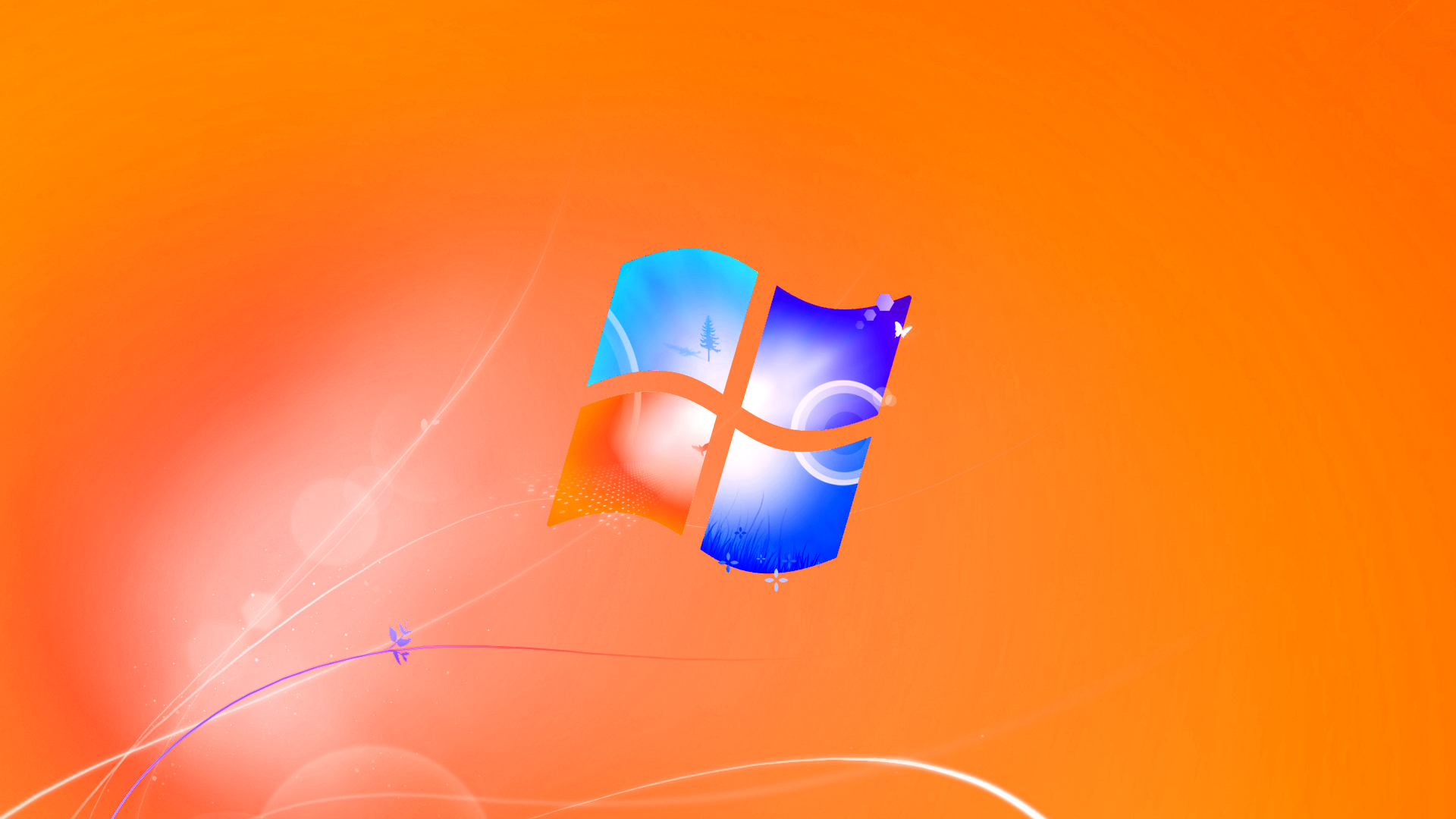 Orange Windows Logo Wallpaper HD
